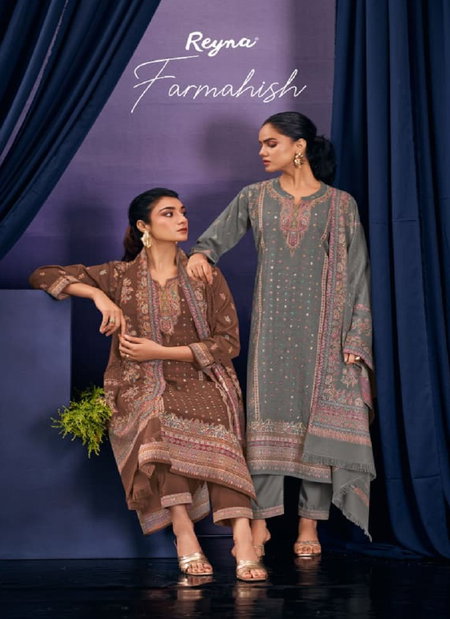 Farmahish By Reyna Pashmina Dress Material Wholesale Market In Surat
