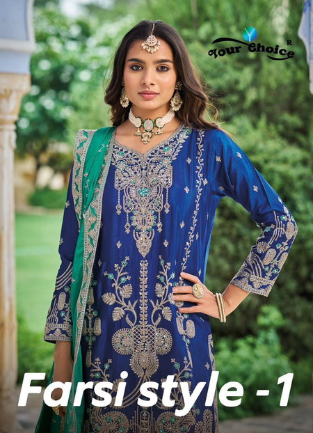 Farsi Style 1 By Your Choice Designer Chinon Readymade Suit Orders In India
