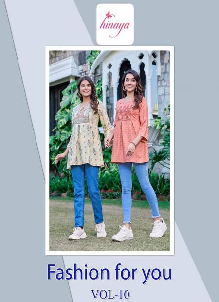 Fashion For You Vol 10 By Hinaya Rayon Western Ladies Top Wholesale Price In Surat Catalog