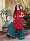 Fashion Label 8 Fancy Ethnic Wear Rayon Embroidery Work Kurti With Bottom Collection