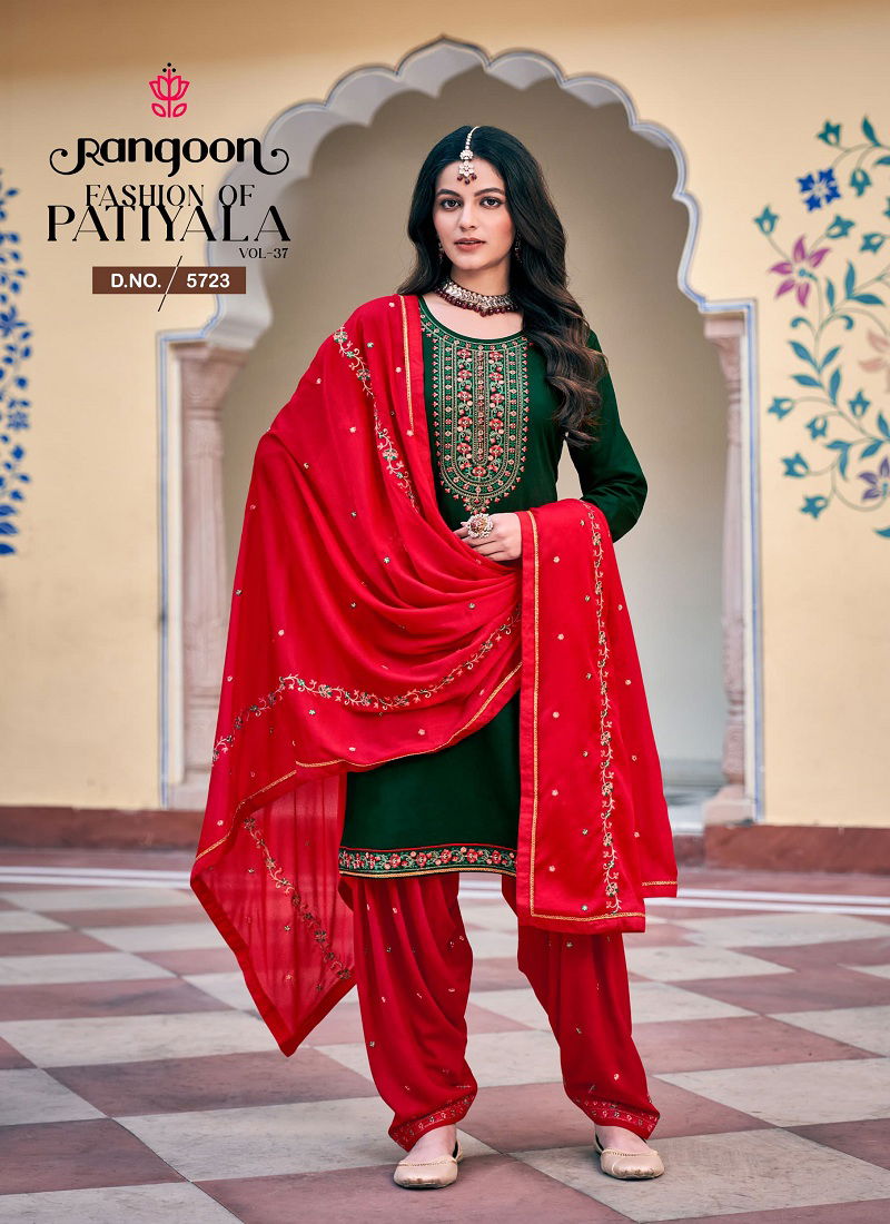 Fashion Of Patiyala Vol 37 By Rangoon Kurti With Bottom Dupatta Wholesale In India Catalog