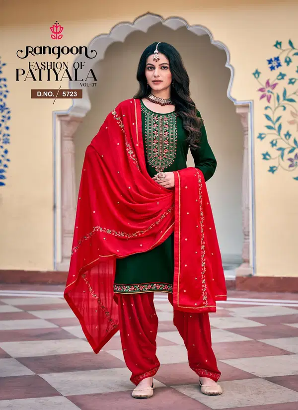 Fashion Of Patiyala Vol 37 By Rangoon Kurti With Bottom Dupatta Wholesale In India