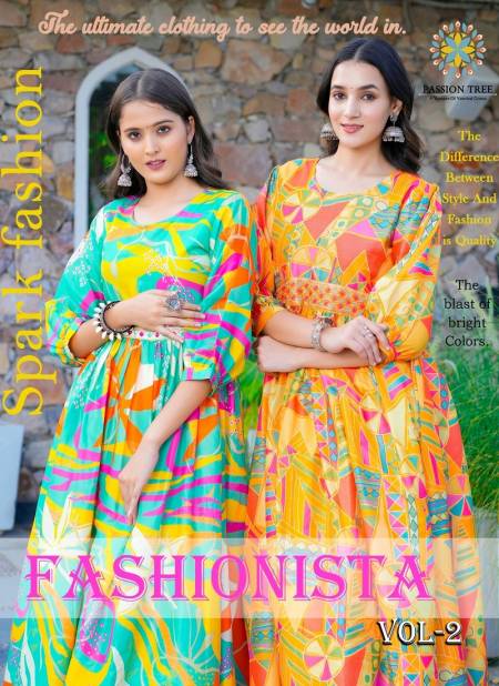Fashionista Vol 2 By Passion Tree Alia Cut Printed Kurtis Catalog Catalog
