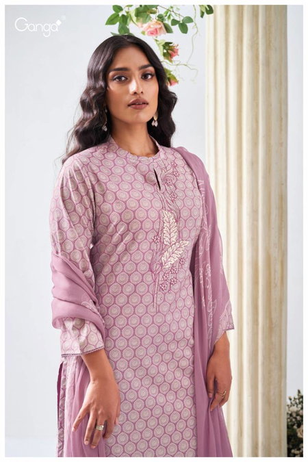 Fatiha By Ganga Cotton Printed Embroidered Salwar Suit Suppliers In India
