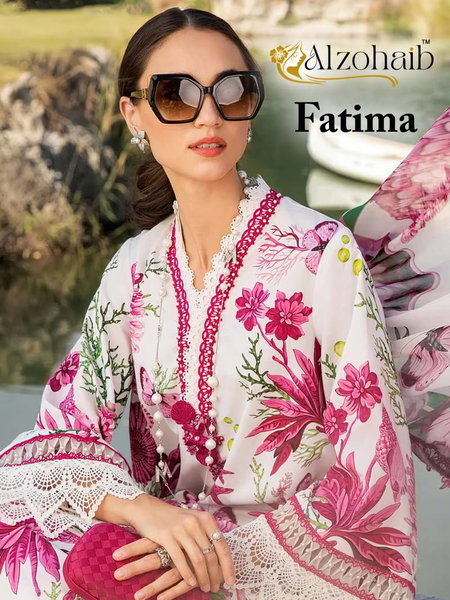Fatima Az 1277 To 1285 by Alzohaib Cotton Dupatta Pakistani Salwar Suits