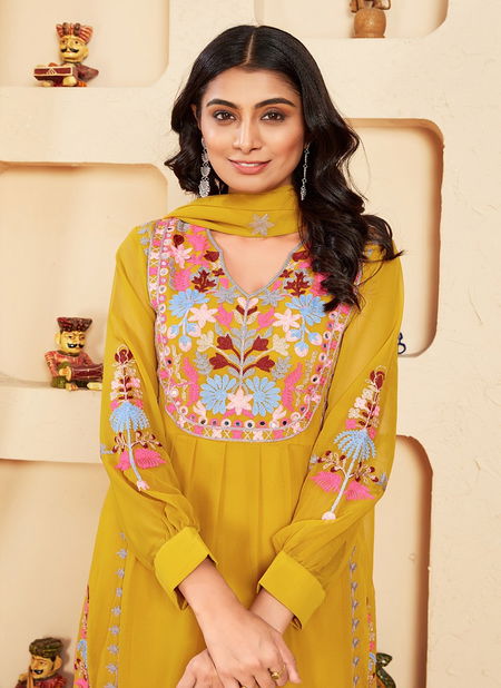 Faux Georgette Designer Kurti Bottom With Dupatta Catalog Catalog