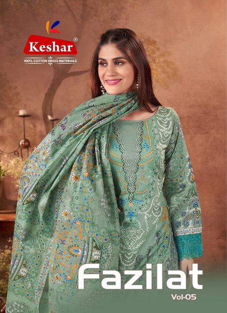 Fazilat Vol 5 By Keshar Cotton Printed Pakistani Dress Material Wholesale In India