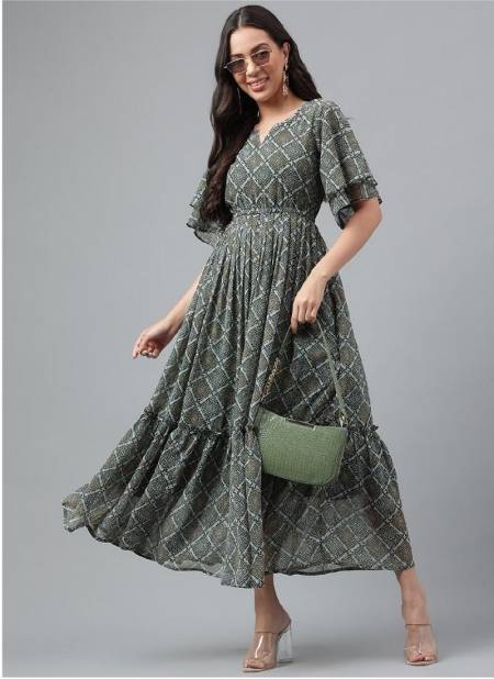 Fd 1024 Georgette Floral Maxi Printed Party Wear Kurtis Catalog
