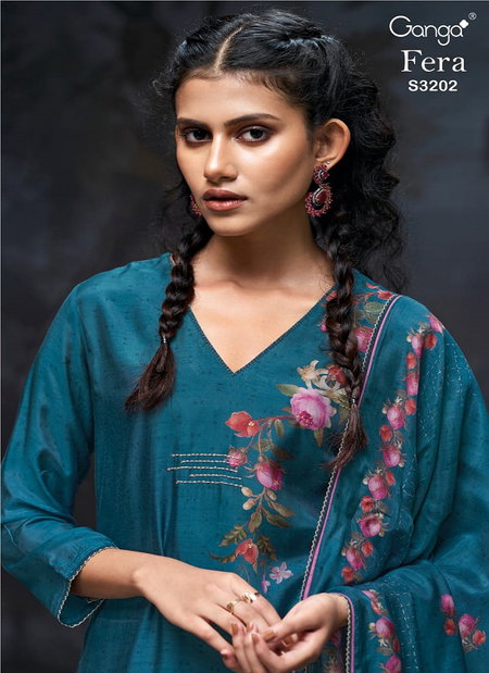 Fera 3202 By Ganga Bemberg Silk Surat Designer Salwar Kameez Wholesale Market
