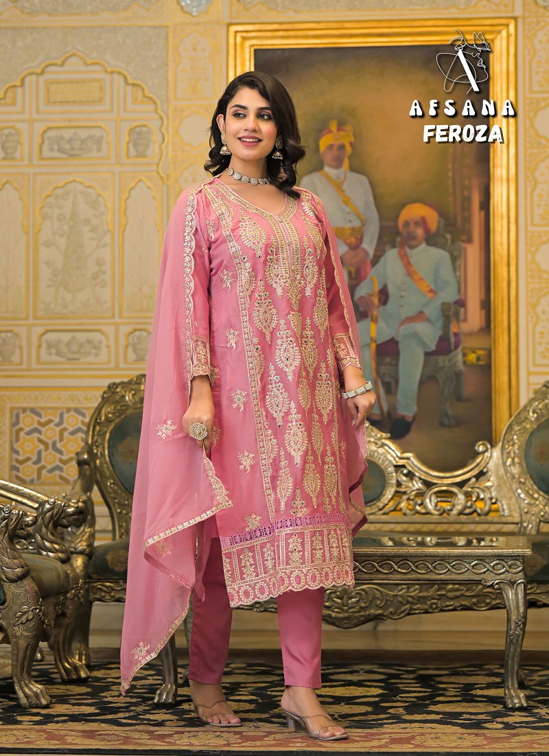 Feroza By Afsana Organza Readymade Suits Wholesale Price In Surat Catalog