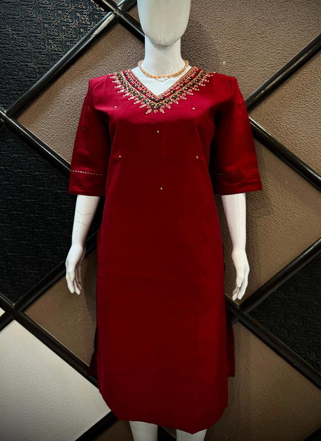 FF Roman Silk Straight Cut Designer Kurtis Catalog