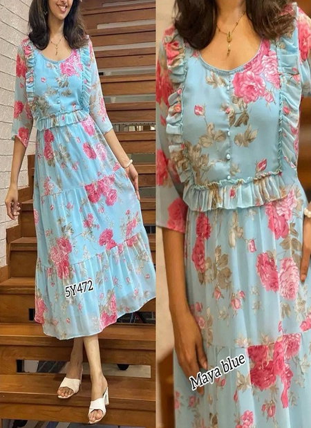 Fg Georgette 5Y472 Series Wholesale Ladies Top in India