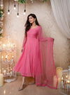 Fg Ladies Embroidery Georgette Anarkali Kurti With Bottom Dupatta Wholesale Market in Surat
