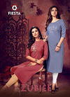 Fiesta Zubee Latest Designer Fancy Festive Wear Straight Embroidery Kurtis Collection
