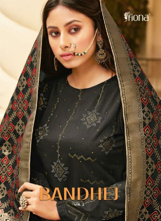 Fiona Bandhej 2 Designer Latest Casual Wear Silk Top With Bottom And Badhani & Patola Dupatta Salwar Suits Collection