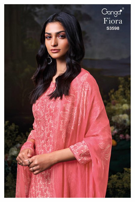 Fiora By Ganga Cotton Printed Embroidered Salwar Suit  Wholesale Suppliers In Mumbai