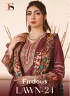 Firdous Lawn 24 By Deepsy Suits Embroidery Cotton Pakistani Suits Wholesale Shop In Surat