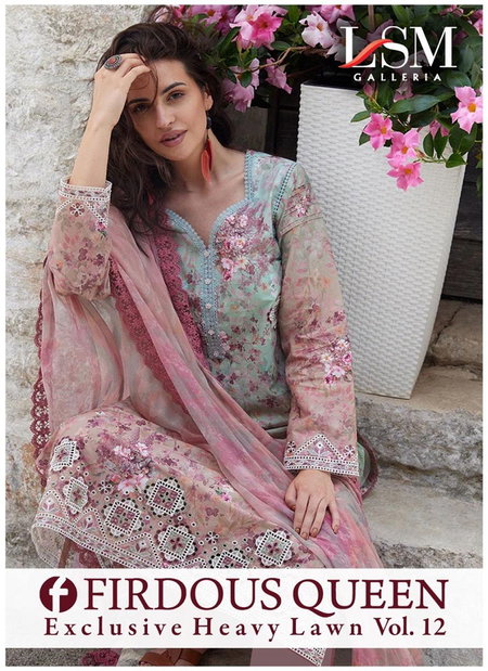 Firdous Queen Vol 12 By Lsm Karachi Cotton Dress Material Wholesale Online
