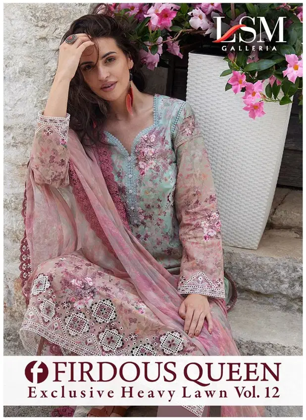 Firdous Queen Vol 12 By Lsm Karachi Cotton Dress Material Wholesale Online
