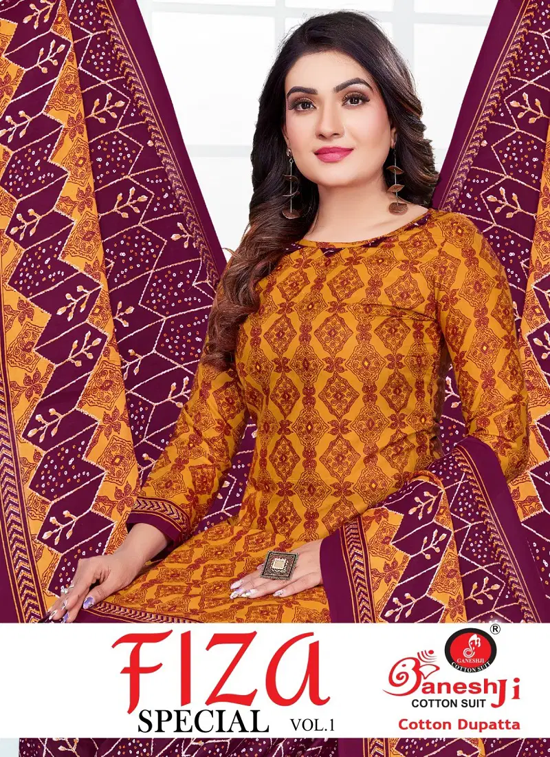 Fiza Vol 1 By Ganeshji Cotton Printed Dress Material Surat Wholesale Market Catalog