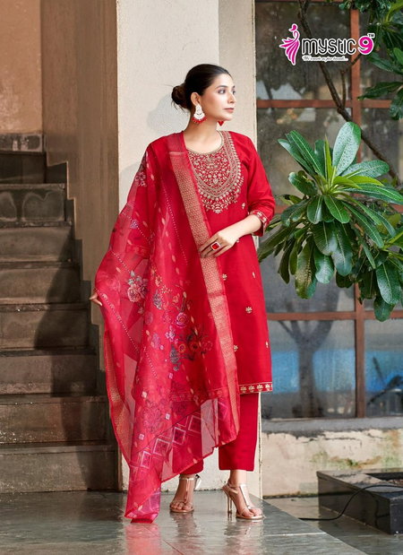 Fiza Vol 1 By Mystic 9 Silk Embroidery Kurti With Bottom Dupatta Wholesale Shop In Surat
