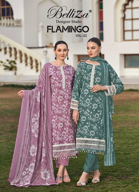 Flamingo Vol 2 By Belliza Cotton Printed Dress Material Exporters In India