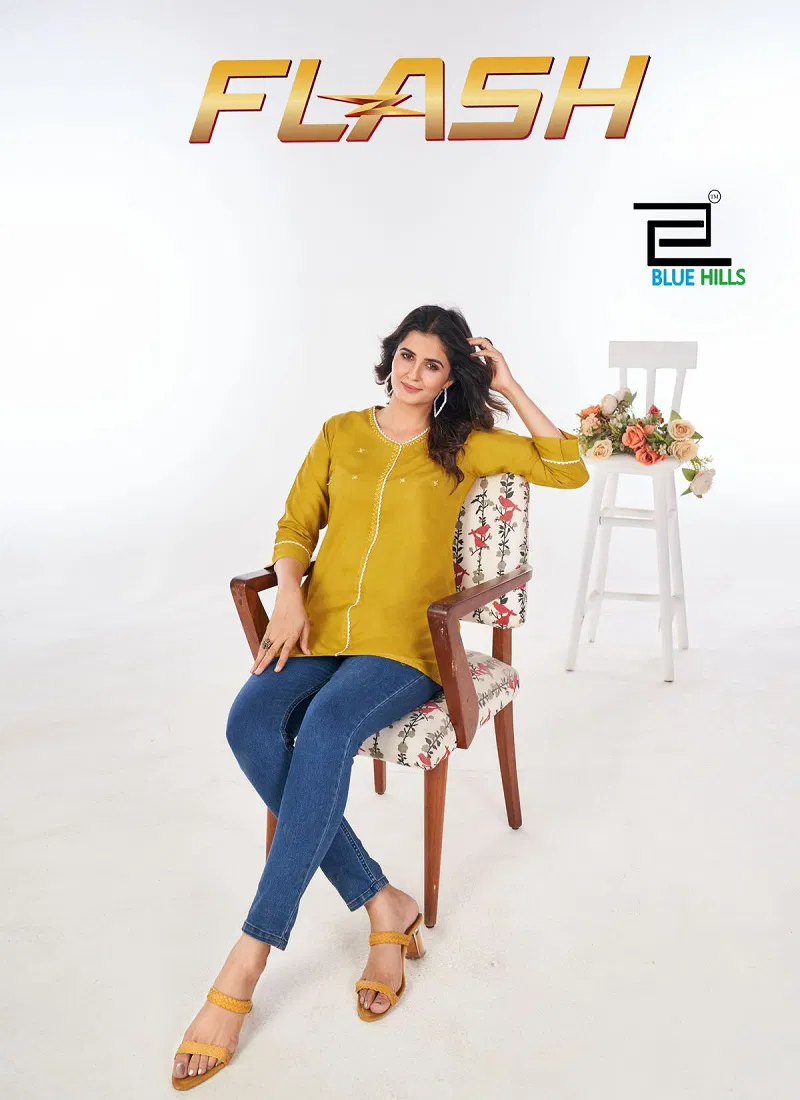 Flash By Blue Hills Rayon Designer Western Tops Exporters In India