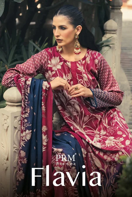 Flavia By Prm Organza Jam Silk Printed Salwar Suits Wholesale Online
