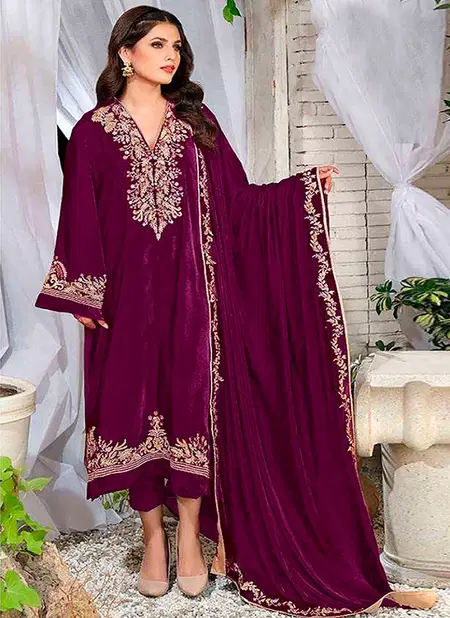 Florent 1024 A To D Winter Wear Velvet Pakistani Suits Orders In India