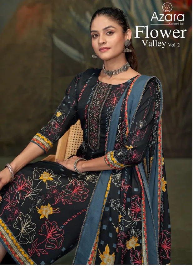 Flower Valley Vol 2 By Azara Radhika Cambric Cotton Dress Material Wholesale Market In Surat