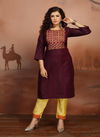 Fly Free Navratan Ethnic Wear Embroidery Work Kurti With Bottom Collection