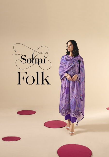 Folk By Kimora Sohni Muslin Printed Online Designer Salwar Suits Wholesale
