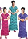 Ft 13107 Nighty Western Latest Collection Of Printed Pure Cotton Night Wear

