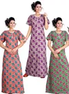 Ft 13131 Latest Collection Of Printed Pure Cotton Night Wear Gown Nightsuits Collection
