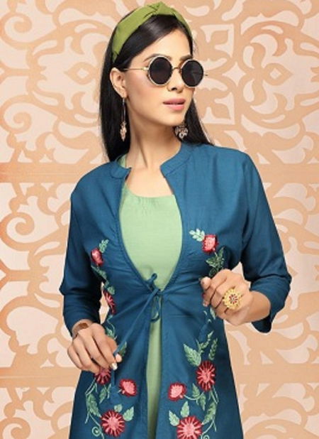 Ft Tea Latest Fancy Designer Casual Wear Rayon Embroidery Work Designer Kurtis Collection
 Catalog