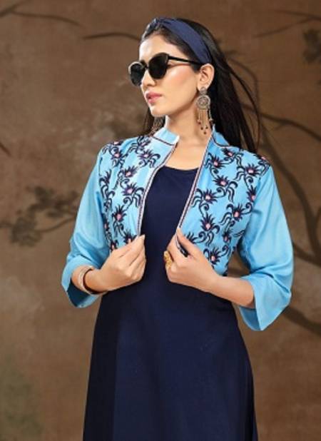 Ft Vijaya Latest Fancy Designer Ethnic Wear Rayon Jacket Designer Kurtis Collection
 Catalog