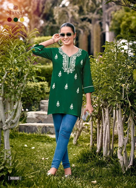 Fusion By Shreen Rayon Lucknowi Work Ladies Top Wholesalers In Delhi
