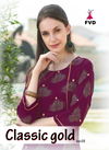 FVD Gold Vol-3 Latest Designer Fancy Heavy Ethnic Wear Poli Rayon Foil Print Kurtis With Bottom Collection