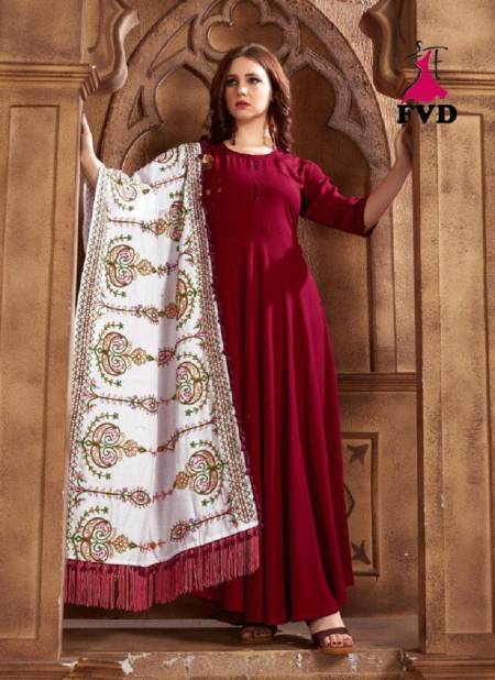 FVD Shalni Vol-1 Latest Designer Party Wear Full Long Gown Style Kurti With Heavy Work Dupatta Collection (Single 899/-)