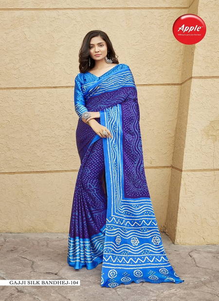 Gajji Silk Bandhej By Apple Bandhani Printed Sarees Wholesale Shop In Surat Catalog