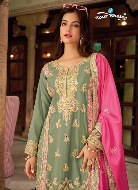 Galaxy 4 By Your Choice Pure Chinon Wedding Wear Readymade Suits Wholesale Online
