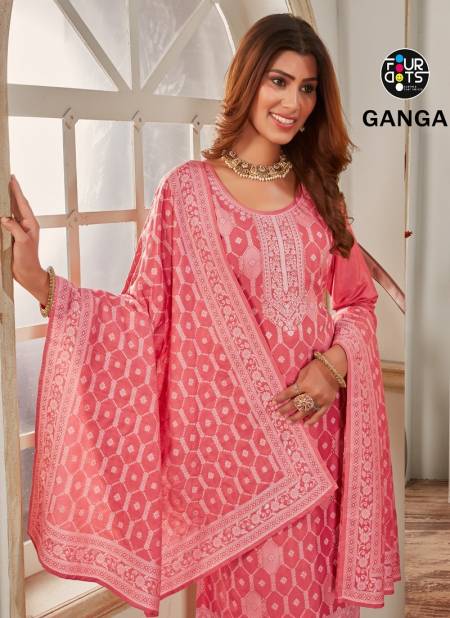 Ganga By Four Dots Pure Muslin Jacquard Designer Salwar Suits Wholesale Market In Surat
 Catalog