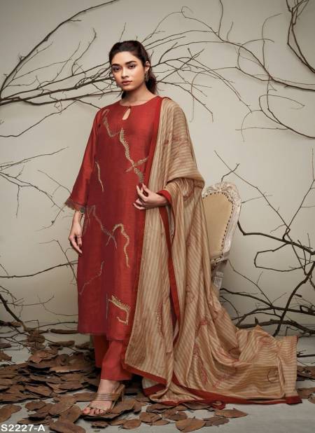 Ganga Maeve 2227 Raw Silk Heavy Dress Material Catalog Catalog