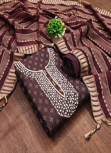 Gangour Nx Cotton Jacquard Handwork Non Catalog Dress Material Wholesale Shop In Surat
