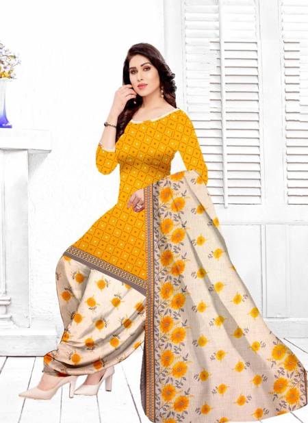 Ganpathi Madhavi Latest Casual Daily Wear Patiala Printed Cotton Dress Material Collection Catalog