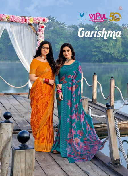 Garishma By Vipul Chiffon Daily Wear Sarees Wholesale Market In Surat Catalog