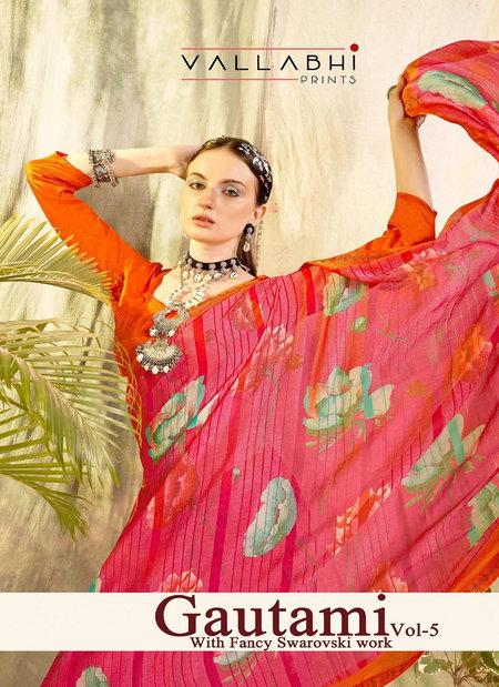Gautami Vol 5 By Vallabhi Brasso Printed Designer Sarees Wholesale Market