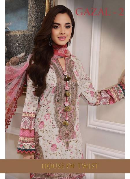 Gazal Vol 2 By House Of Twist Karachi Cotton Printed Dress Material Wholesale Price In Surat
 Catalog