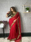 Gc Pure Georgette Embroidery Printed Saree Catalog