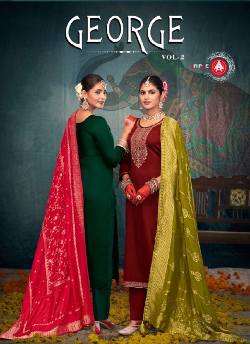 George Vol 2 By Triple Aaa Jam Silk Designer Salwar Kameez Wholesale Online Catalog